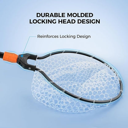 KastKing Titanet Fishing Net, Durable Aluminum Handle, Non-Slip Hi-Vis Grip, Compact Bag & Lanyard, Ideal for Kayak, Lake, Fly, or River Fishing, 2 Net Options