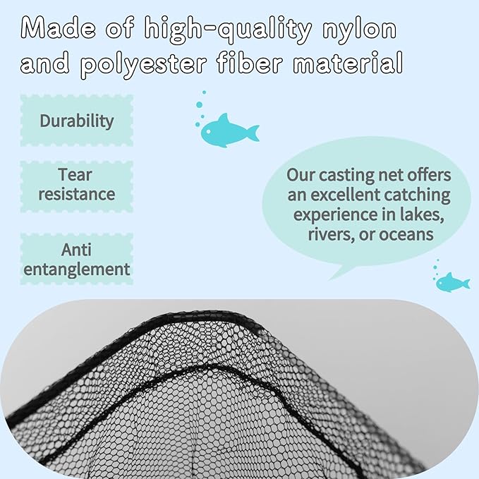 Folding Kayak Fishing Net with Aluminum Alloy Frame Rubber-Coated Nylon Net for Small Fishing Net Fishing Landing Net for Non-Slip Gloves Storage Bag