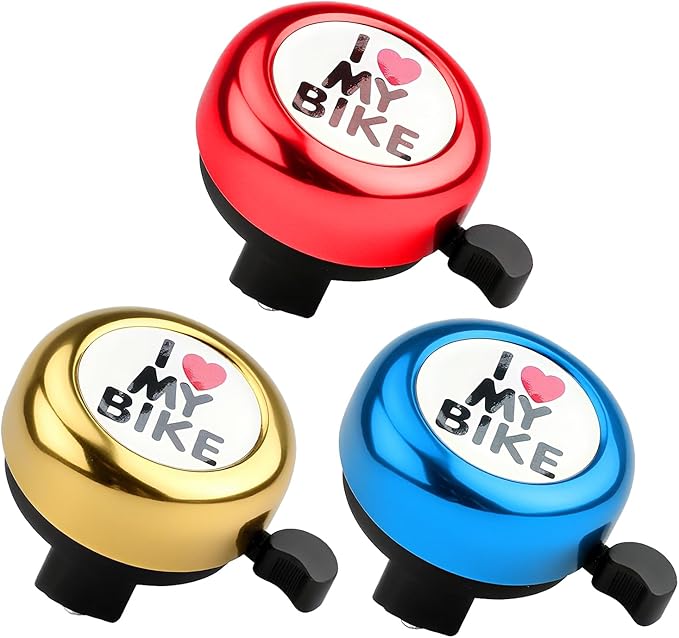 Bike Bell, Classic Nostalgic Bell, Loud Sound, Bicycle Accessories, Kids Bike Bell and Balance Car Bell, Adult Bicycle Bell,Red/Yellow/Blue - 3 Colors