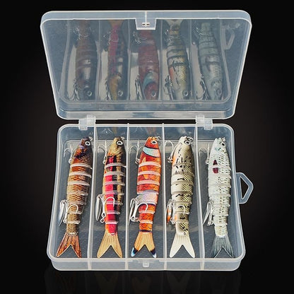 Fishing Lures with Spinner Baits Blades for Topwater, Swimbait for Trout and Bass Slow Sinking, 5pcs Fishing Hard Baits