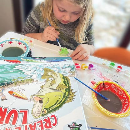 DIY Fishing Lure Kit - Kid-Friendly Fishing Gear for Customizing Lures, Includes Paint & Brushes, Perfect Arts and Crafts for Kids, Tackle Box Must-Have