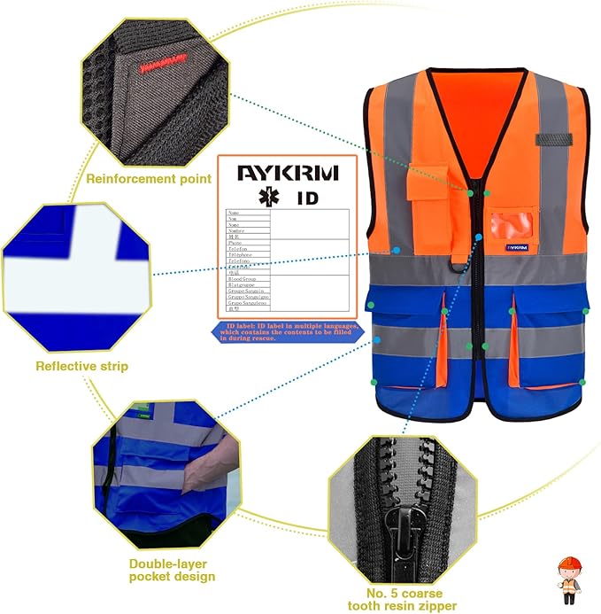 A-SAFETY High Visibility Reflective Safety Vest Customize Logo (XS-8XL)