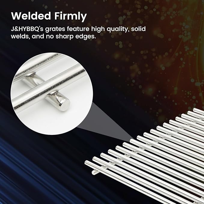 J&YNBBQ Grill Grates Replacement for Weber Genesis II 300 & Genesis II LX 300 Series - 18.75" Stainless Steel Cooking Grid (2 Pack) Fits Models E-310 S-335 CSE-340, Replaces Weber 66095 66805