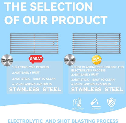 4 Pack High Process Electrolysis Heavy Duty 5/16" Rod BBQ Grill Grates Replacement Parts for Blaze Grill 3, 4, 5 Burner Blaze Grill Models,Fits For RCS Summerset Sizzler Grill Grates,18 x 7-3/8