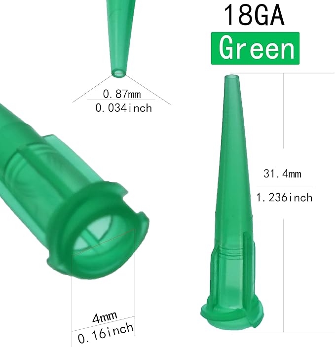 VIBICCK 7sizes, 144 blunt tip glue dispensing nozzles Blunt-nosed needle glue applicator, used for applying industrial liquids, adhesives, inks, perfumes,All-plastic