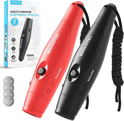 Electronic Whistle, Battery Operated Whistle Adjustable 3 Different Loud Whistle Sounds with Lanyard Handheld Whistles for Referees Coaches Teacher Training/Camping