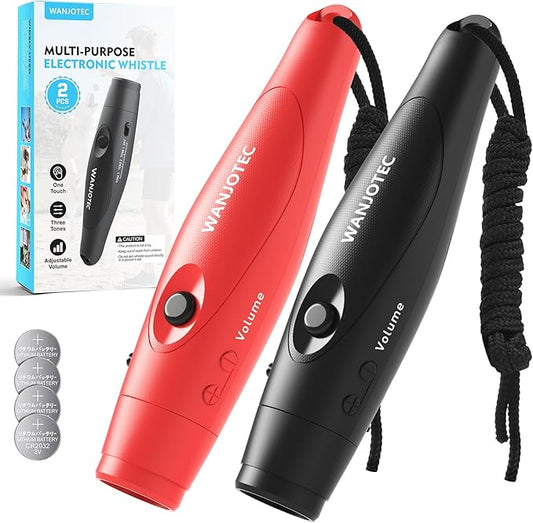 Electronic Whistle, Battery Operated Whistle Adjustable 3 Different Loud Whistle Sounds with Lanyard Handheld Whistles for Referees Coaches Teacher Training/Camping