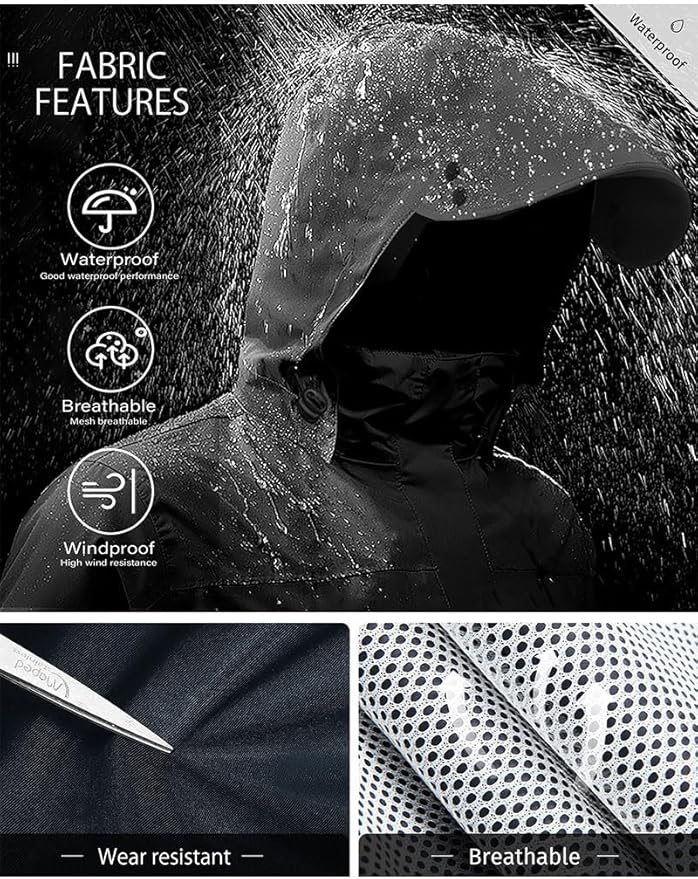 iCreek Rain Suit Waterproof Jacket with Pants 2 Pieces Breathable Lightweight Packable Raincoat with Hooded Rain Gear Unisex