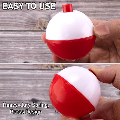 Dr.Fish 20 Pack Fishing Bobbers, Snap on Fishing Floats Hard ABS Spring Float Push Button Bobber for Trout Bass Crappie Freshwater