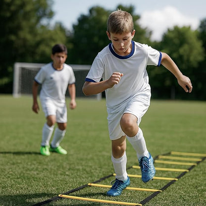 SOFTSOUL Agility Ladder 20ft 12 Rungs Premium Tangle Free Speed Training Equipment for Football Soccer Basketball Footwork Quickness Exercise Workout Drills for Kids Adults Youth Portable