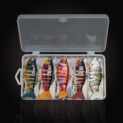 Fishing Lures with Spinner Baits Blades for Topwater, Swimbait for Trout and Bass Slow Sinking, 5pcs Fishing Hard Baits