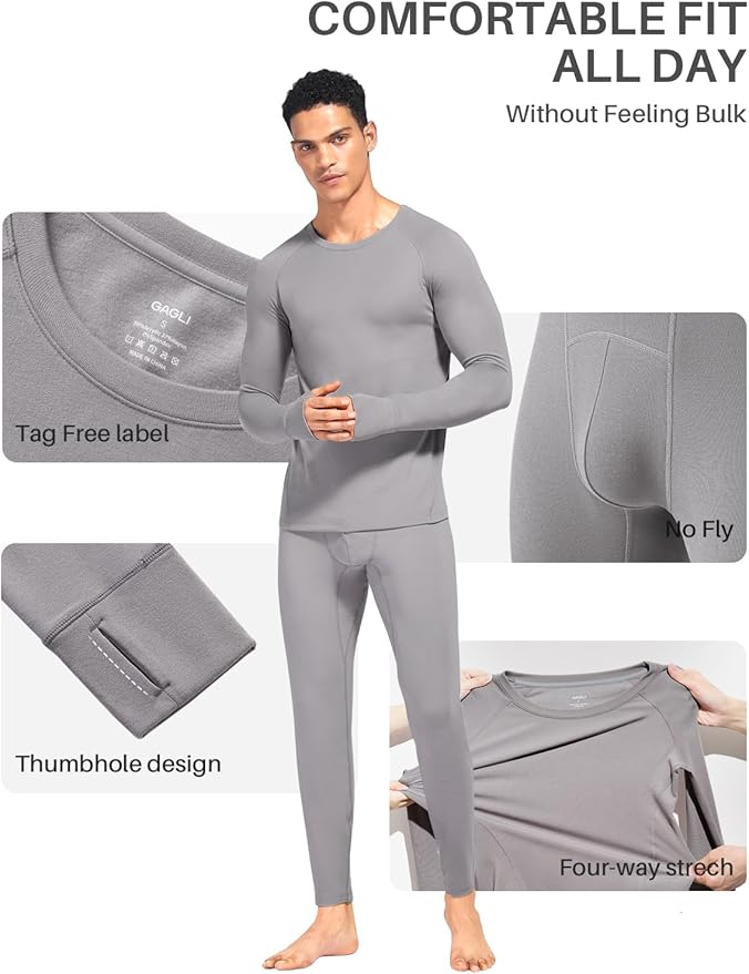Thermal Underwear for Men: Micro-Fleece Lined Base Layer