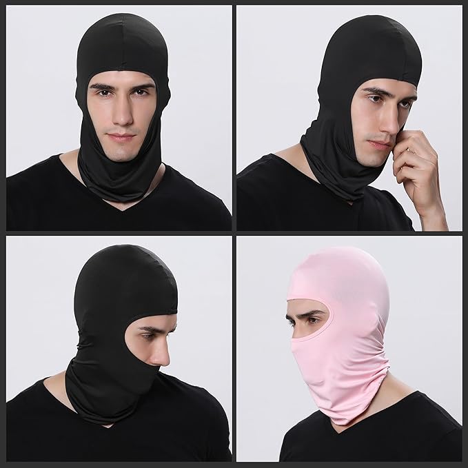 Pukavt 2 Pack 3 Hole Winter Knitted Mask, Full Face Cover Ski Mask Warm Balaclava for Skiing, Motorcycle, Snowboard