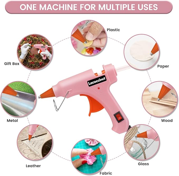 Hot Glue Gun, Mini Hot Glue Gun Kit with 30 Glue Sticks, Fast Preheating Hot Melt for School Crafts DIY Arts and Quick Home Repairs, 20w Pink