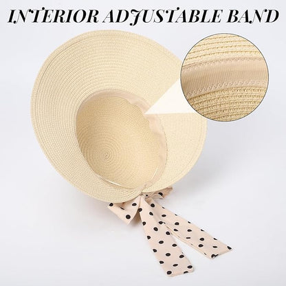Beach Hats for Women Oversize Wide Brim Straw Sun Hat Foldable UV Protection Hat for Travel