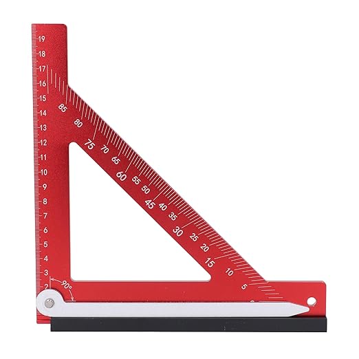 Carpenter Square, 20cm Woodworking Tools Adjustable Rafter Square Carpenter Tools, Aluminum Alloy 90 Degree Combination Angle Carpentry Triangle Ruler