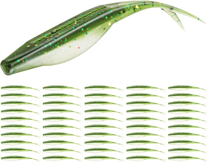 Forked Tail Soft Baits- Realistic Jerk Bait & Fluke Action Soft Lures for Bass, Trout & Crappie - Versatile Freshwater & Saltwater Fishing Bait (2.75"-5")