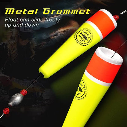 Fishing Floats Rigs Popping Corks for Saltwater Rattle Weighted Bobbers Fishing Tackle (4pcs, 2/3/4/5 in, Green/Yellow/Orange)