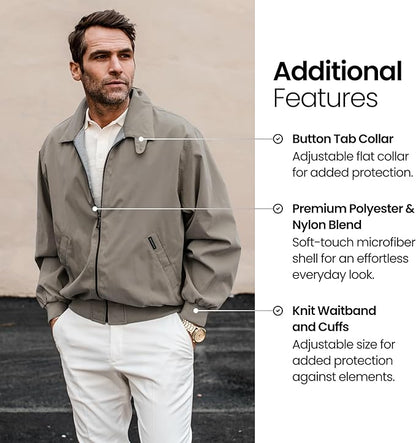Weatherproof Men's Golf Jacket - Lightweight Windbreaker, Water-Resistant Microfiber Shell, Perfect for Golf & Casual Wear