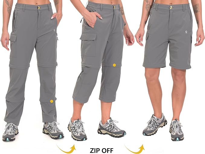 Little Donkey Andy Women's Stretch Convertible Pants, Zip Off Quick Dry Hiking Pants