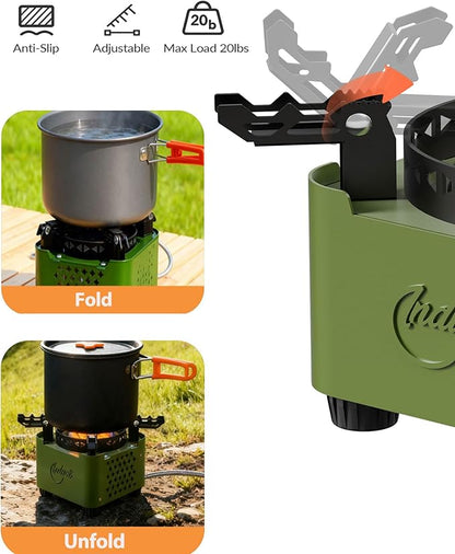 Indwell Single Burner Propane Stove, Camping Stove with Infrared Burner, Adjustable Flame Portable Camp Stoves for Emergencies, Outdoor Cooking, Hiking, Fishing, Portable with Carrying Bag