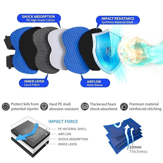 Gradient Color Kids Protective Gear Set Knee Pads for Kid 2-14 Years,W/ Adjustable Strap Kids/Youth Knee Pads Elbow Pads Wrist Guards Set for Inline Roller Skates,Cycling,BMX Bike,Skateboard,Scooter