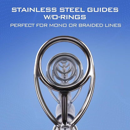 KastKing Centron Fishing Rod and Reel Combo, Spinning & Baitcasting Combos, IM6 Graphite 2Pc Blanks, Stainless Steel Guides with Ceramic Rings, Contoured EVA Handles & Fighting Butt