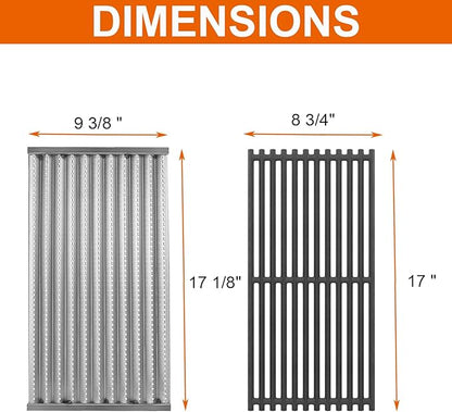 Grill Grate Replacement Parts for Charbroil Tru-Infrared 463642316 463644220 463632520 463632320, Replacement Parts for Charbroil G362-2100-W1 G369-0030-W2, 17 Inch Grill Emitter, Stainless Steel