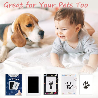 Inkless Baby Hand and Footprint Kit,Clean Touch Ink Pad for Baby Footprint Kit,No Mess Dog Paw Print Kit,DIY Footprint Ink for Baby Keepsake Gifts for Boys and Girls