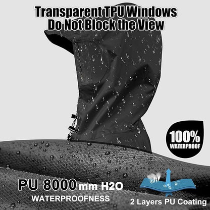 Andake Waterproof Rain Poncho for Adults Unisex,230T Ripstop Polyester,Raincoat Gear with Transparent Viewing Window Outdoors