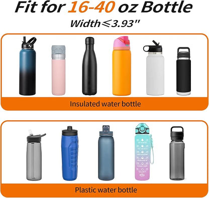 32/40/64/128 oz Neoprene Insulated Water Bottle Carrier Bag, Sling Bag Sleeve Pouch Holder with Strap & Paracord Handle and 2 Pocket for Travelling, Hiking, Camping