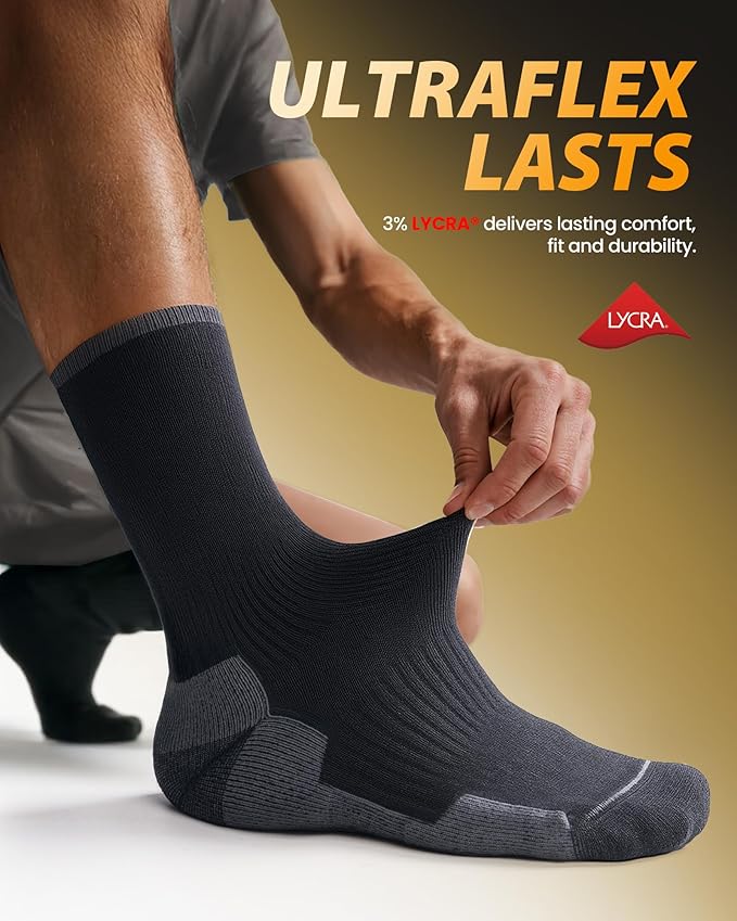 Merino Wool Hiking Crew Socks for Men Women, Thermal Warm Boot Sock Cushioned Anti-Blister, Breathable - 3 Pairs