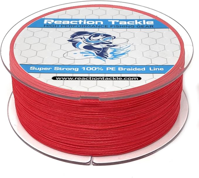 Reaction Tackle Braided Fishing Line - Pro Grade Power Performance for Saltwater or Freshwater Fish - Colored Fishing Line Braid for Extra Visibility