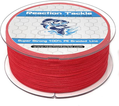 Reaction Tackle Braided Fishing Line - Pro Grade Power Performance for Saltwater or Freshwater Fish - Colored Fishing Line Braid for Extra Visibility