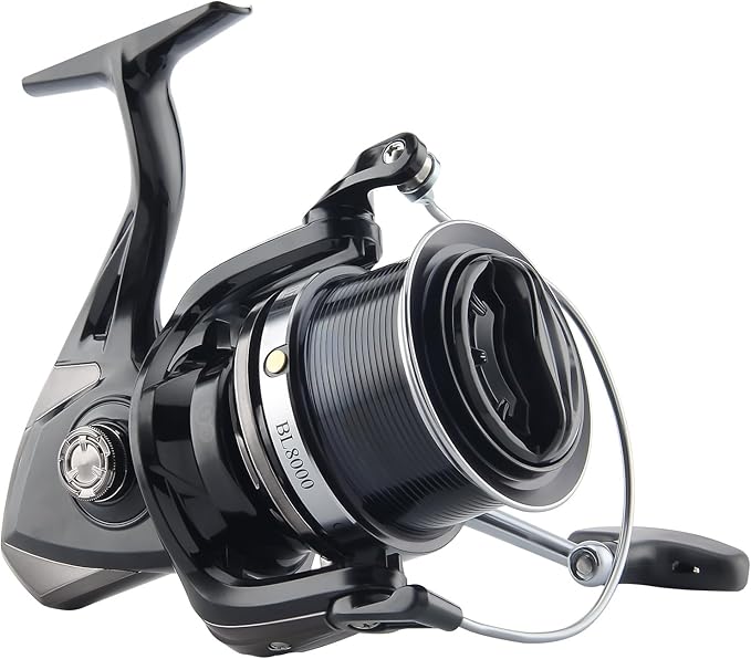 HAUT TON 8000/10000/12000 Big Game Surf Spinning Fishing Reel,20KG Drag Power. Backlash-Free Bearings,Metal Reel Seat,Zinc Alloy Gear for Saltwater Inshore and Offshore Fishing