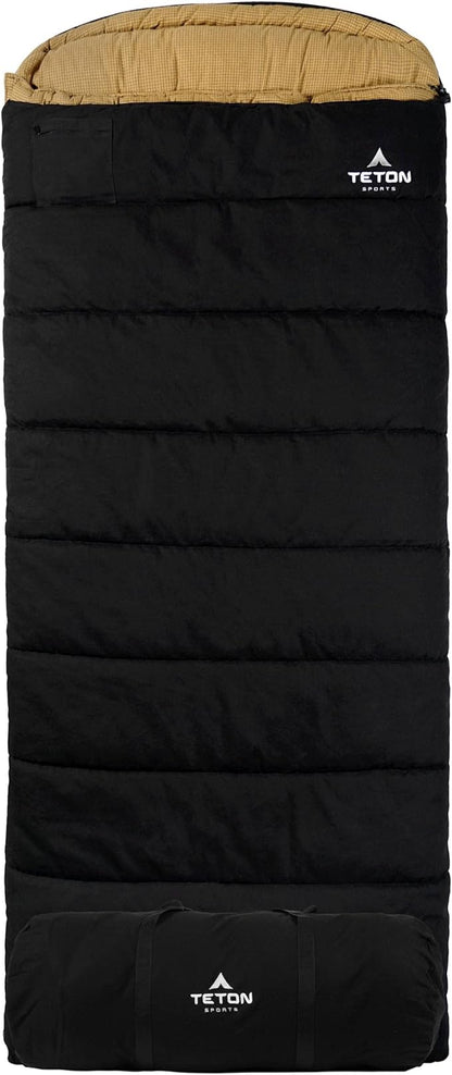TETON Sports Deer Hunter -35F and 0F Degree Sleeping Bag. Warm and Comfortable Camping Sleeping Bags, Teton Tough Canvas Shell for Camping, Hunting, and Cold Weather