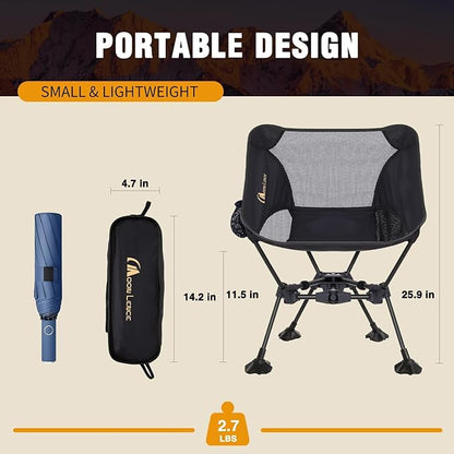 MOON LENCE Portable Camping Chair Backpacking Chair - The 4th Generation Ultralight Folding Chair - Compact, Lightweight Foldable Chairs for Hiking Mountaineering, Beach