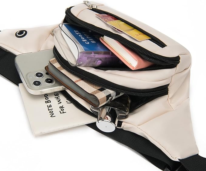 DAITET Crossbody Fanny Pack for Men&Women,Large Waist Bag & Hip Bum Bag with Adjustable Strap for Outdoors Workout Traveling Casual Running Hiking Cycling