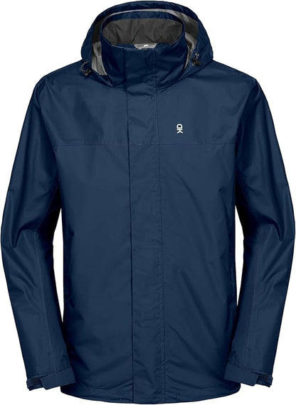 Little Donkey Andy Men's Waterproof Rain Jacket Outdoor Lightweight Rain Shell Coat for Hiking,Golf,Travel