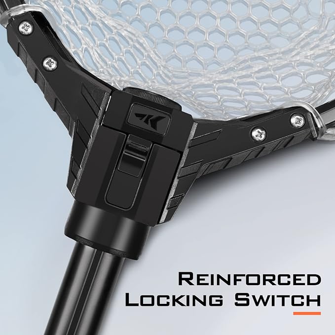 KastKing Brutus Fishing Net, Foldable Extendable Fish Landing Net, Lightweight & Portable Fishing Net with Soft EVA Foam Handle, Holds up to 44lbs/20KG, Fish-Friendly Mesh for a Safe Release