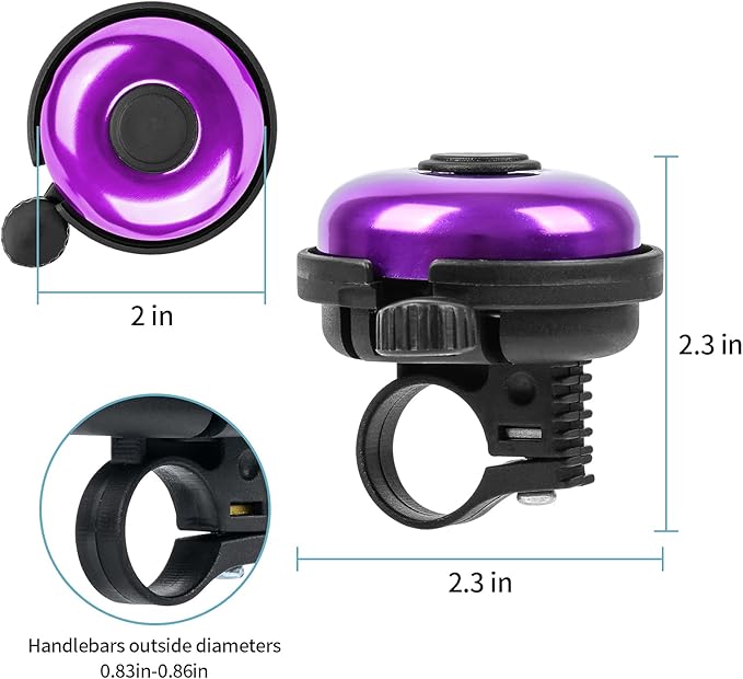 Classic Bike Bell, Aluminum Bicycle Bell, Loud Crisp Clear Sound Bicycle Bike Bell for Adults Kids