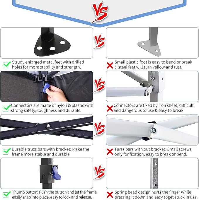 10x10 Pop Up Canopy Tent with 4 Sidewalls and Mesh Windows 2.0, Waterproof Commercial Instant Gazebo Tent Outdoor Canopy Tents for Party/Exhibition/Picnic with Carry Bag,4 Stakes & Ropes (Black)