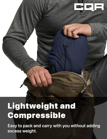 CQR Men's Lightweight Insulated Jacket, Windproof Packable Water Resistant Warm Active Coat for Hiking Work Outdoor Tactical