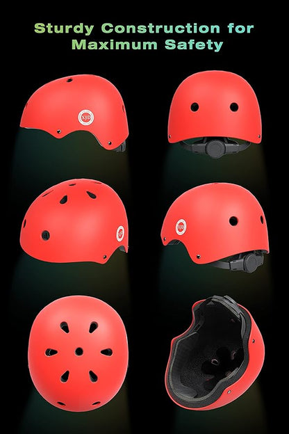 XJD Kids Bike Helmet,Multi-Sport Protective Gear Set for 3-5-8-14 Years Boys Girls with Knee and Elbow Pads Wrist Guards fit Roller Skates,Cycling,Skateboarding,Christmas Birthday Gifts for Kids