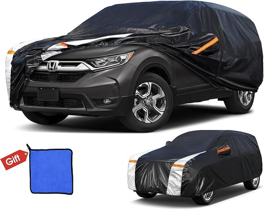 Honda CRV Car Cover 100% Waterproof All Weather, Gift with Towel, 10 Layers Car Cover Custom Fit 1995-2026 Honda CR-V, Outdoor Full Exterior Cover Rain Sun UV Protection with Door Zipper.