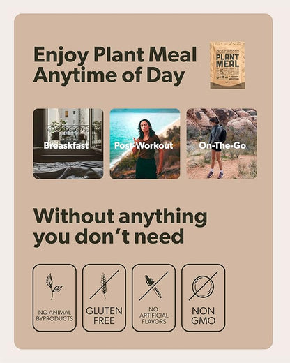 Plant Meal Replacement Shake - Chocolate - 25g of Plant Based Vegan Protein Powder, 76+ Organic Superfoods, Vitamins & Minerals, Mushrooms, Super Greens, Digestive Enzymes & Probiotics - 1 Serving