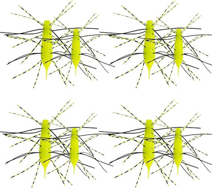 Eupheng Silicone Soft Dice Fishing Lures with Multiple Tentacles, Handmade Slow Sink Bass Fishing Soft Plastic Baits for Drop Shot, Finesse, Wacky Rig