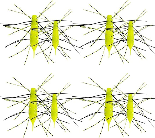 Eupheng Silicone Soft Dice Fishing Lures with Multiple Tentacles, Handmade Slow Sink Bass Fishing Soft Plastic Baits for Drop Shot, Finesse, Wacky Rig