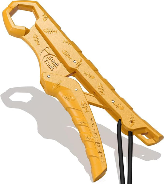 SNAIL TRAIL 7.5''/9'' Floating Fish Gripper, Fishing Grabber, Catfish Mouth Pliers, Caught Bass Holder, Digital Scale Hook Clamp, Saltwater Lip Grip Tool with Lanyard, Gifts for Men