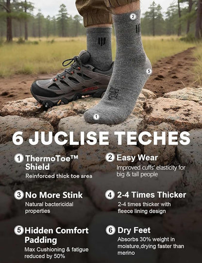 Alpaca Wool Micro Crew Hiking Socks Midweight Moisture Wicking Anti-blister Cushioned